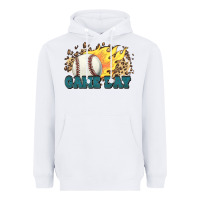 White game day baseball leopard flames fireball Heavyweight Hoodie - HowdyJamesFarm