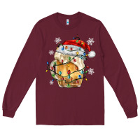 Burgundy christmas beer Long Sleeve Tee - MaliasSmallBusiness