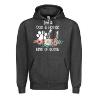 Charcoal Heather Im A Dog And Horse Kind Of Queen Zipper Hoodie - Bettercallsaul