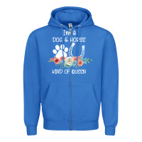 True Royal Im A Dog And Horse Kind Of Queen Zipper Hoodie - Bettercallsaul