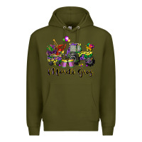 Army Green mardi gras tractor Premium Hoodie - CowGirlArtShop