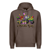 Coffee mardi gras tractor Premium Hoodie - CowGirlArtShop