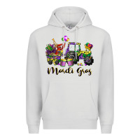 Dove Grey mardi gras tractor Premium Hoodie - CowGirlArtShop