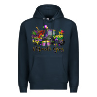 Navy mardi gras tractor Premium Hoodie - CowGirlArtShop