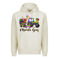 Oatmeal Heather mardi gras tractor Premium Hoodie - CowGirlArtShop