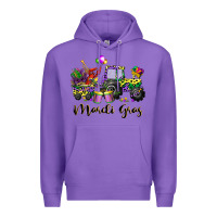 Purple mardi gras tractor Premium Hoodie - CowGirlArtShop