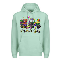 Seafoam mardi gras tractor Premium Hoodie - CowGirlArtShop