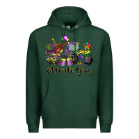Sports Green mardi gras tractor Premium Hoodie - CowGirlArtShop