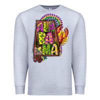 Heather Grey mardi gras alabama map Premium Sweatshirt - CowGirlArtShop