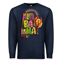 Navy mardi gras alabama map Premium Sweatshirt - CowGirlArtShop