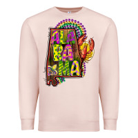 Pale Pink mardi gras alabama map Premium Sweatshirt - CowGirlArtShop