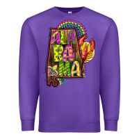 Purple mardi gras alabama map Premium Sweatshirt - CowGirlArtShop