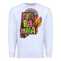 White mardi gras alabama map Premium Sweatshirt - CowGirlArtShop