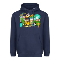 Navy Football coffee cups Heavyweight Hoodie - HowdyJamesFarm
