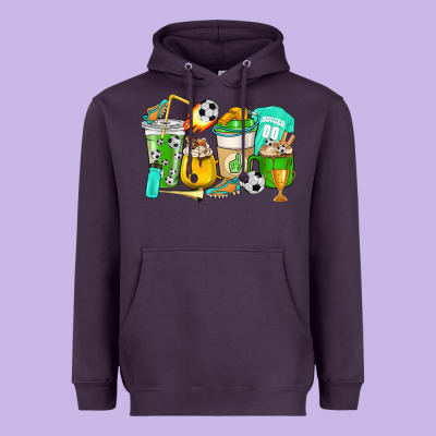 Football Coffee Cups Heavyweight Hoodie Designed By Howdyjamesfarm