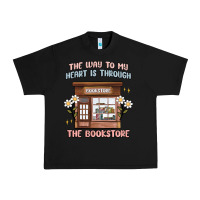 Black the way to my heart is through the bookstore Urban Heavy Tee - MaliasSmallBusiness