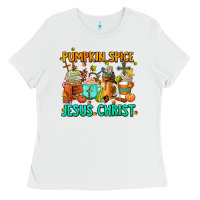 White pumpkin spıce jesus christ coffee cups Ladies Tee - AdoDesignShop