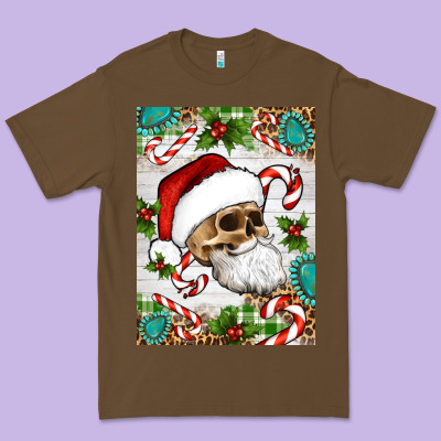 Christmas Hippie Skeleton Santa Premium Tee Designed By Artiststas
