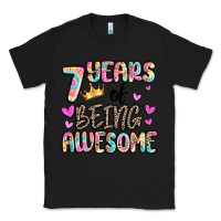 Black 7 years of being awesome Classic Tee - MaliasSmallBusiness