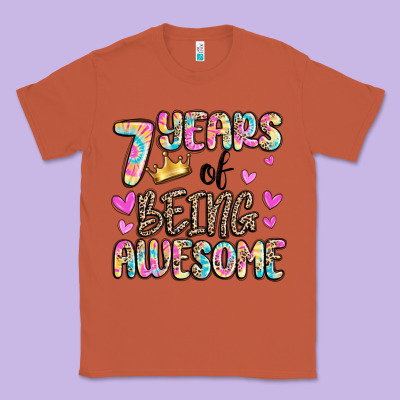 7 Years Of Being Awesome Classic Tee Designed By Maliassmallbusiness