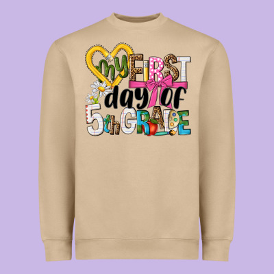 My First Day Of 5th Grade Heavyweight Sweatshirt Designed By Nancycooperartshop