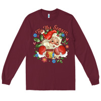 Burgundy mexican santa Long Sleeve Tee - MaliasSmallBusiness