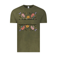 Vintage Olive wildflower your text here Vintage Tee - MaliasSmallBusiness