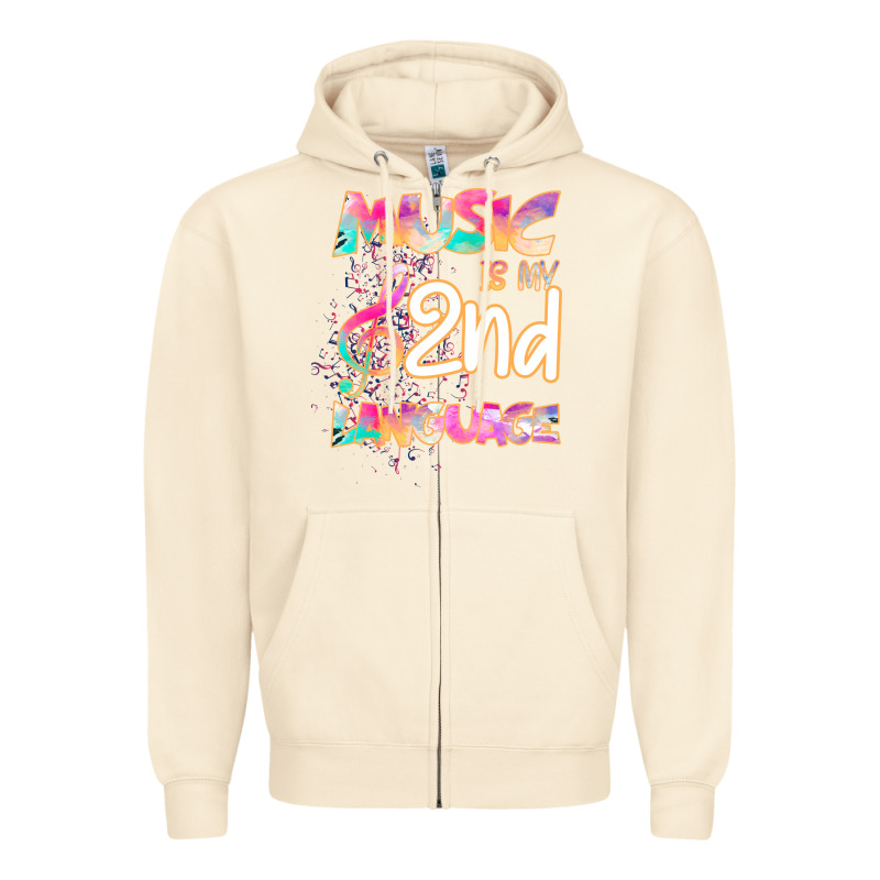 Cool I Love Music Shirt Gifts Music Is My Second Language Zipper Hoodie by Bettercallsaul | Teevron