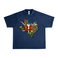 Navy longhorn texas map Urban Heavy Tee - AdoDesignShop