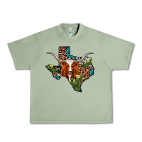Oil Green longhorn texas map Urban Heavy Tee - AdoDesignShop