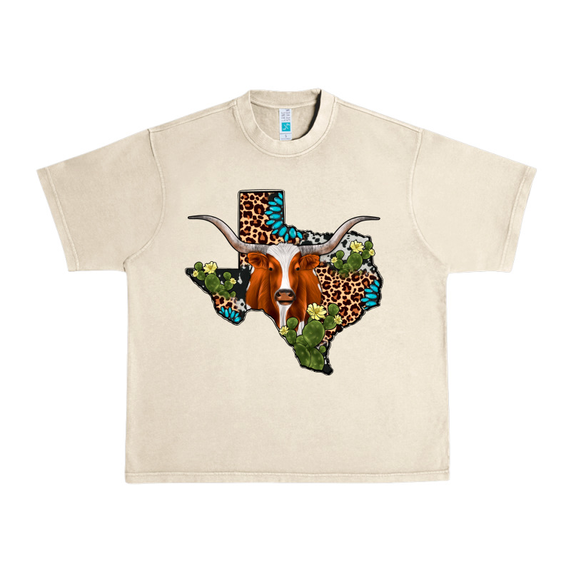 Longhorn Texas Map Urban Heavy Tee by AdoDesignShop | Teevron