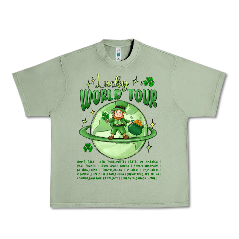 Lucky World Tour St. Patricks Day Urban Heavy Tee by MaliasSmallBusiness | Teevron
