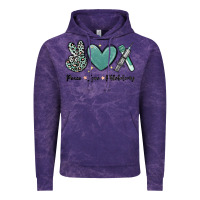 Cloud Purple peace love phlebotomy Vintage Hoodie - MaliasSmallBusiness