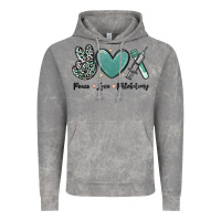 Cloud Rock peace love phlebotomy Vintage Hoodie - MaliasSmallBusiness