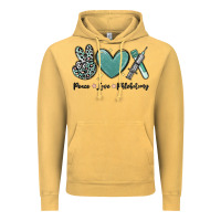 Vintage Mustard peace love phlebotomy Vintage Hoodie - MaliasSmallBusiness