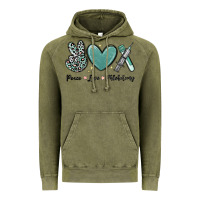 Vintage Olive peace love phlebotomy Vintage Hoodie - MaliasSmallBusiness