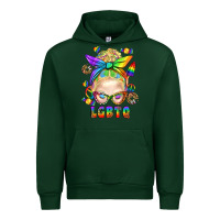Forest Green LGBTQ+ Messy Bun With Snacks Urban Hoodie - BundleAndBundleShop