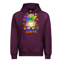 Mauve Wine LGBTQ+ Messy Bun With Snacks Urban Hoodie - BundleAndBundleShop