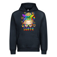 Navy LGBTQ+ Messy Bun With Snacks Urban Hoodie - BundleAndBundleShop