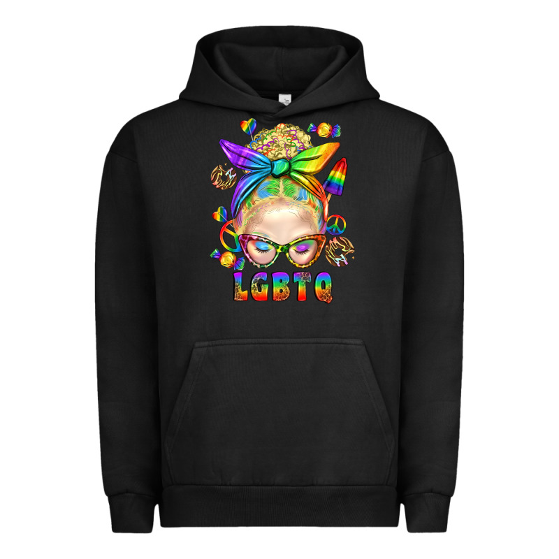 Lgbtq+ Messy Bun With Snacks Urban Hoodie by BundleAndBundleShop | Teevron