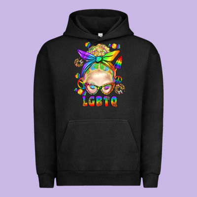 Lgbtq+ Messy Bun With Snacks Urban Hoodie Designed By Bundleandbundleshop