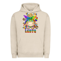 Pigment French Oak LGBTQ+ Messy Bun With Snacks Urban Hoodie - BundleAndBundleShop