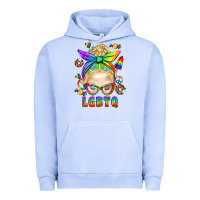 Pigment Grape Ice LGBTQ+ Messy Bun With Snacks Urban Hoodie - BundleAndBundleShop