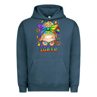 Pigment Midnight Navy LGBTQ+ Messy Bun With Snacks Urban Hoodie - BundleAndBundleShop