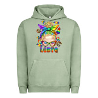 Pigment Oil Green LGBTQ+ Messy Bun With Snacks Urban Hoodie - BundleAndBundleShop
