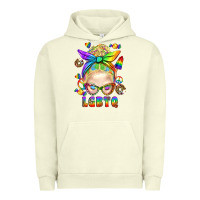 Pigment Pistachio LGBTQ+ Messy Bun With Snacks Urban Hoodie - BundleAndBundleShop