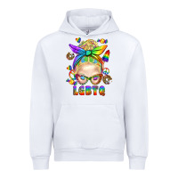White LGBTQ+ Messy Bun With Snacks Urban Hoodie - BundleAndBundleShop