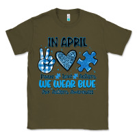 Army Green in april we wear blue Classic Tee - JahusDesignShop