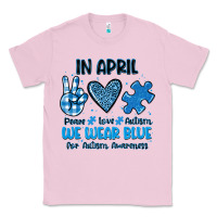 Bubblegum Pink in april we wear blue Classic Tee - JahusDesignShop