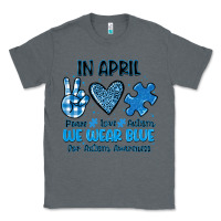 Charcoal Heather in april we wear blue Classic Tee - JahusDesignShop